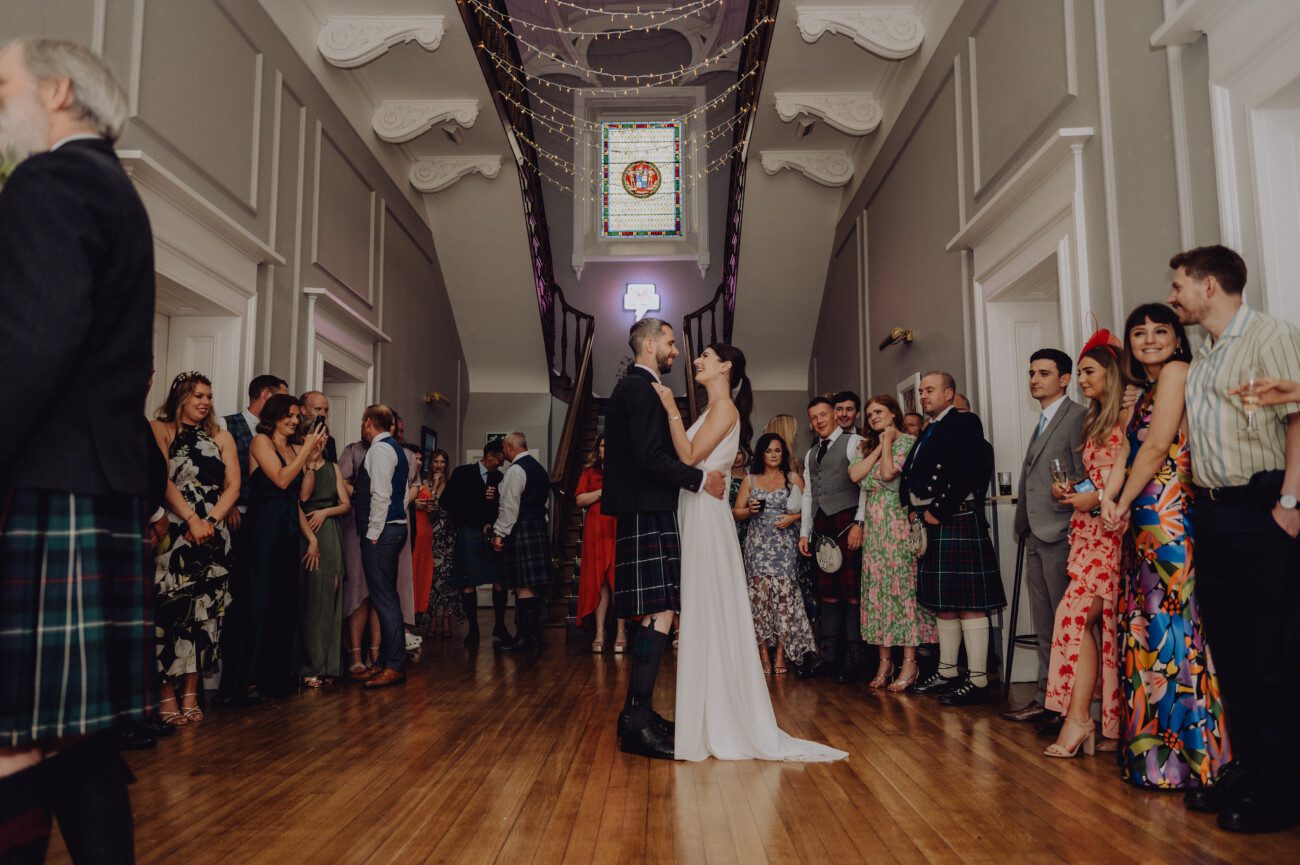 Bride and groom on the dancefloor