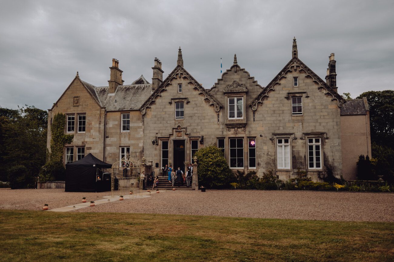 Netherbyres House in the evening